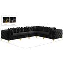 Meridian Tremblay Black Velvet Modular Sectional IMAGE 13