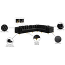 Meridian Tremblay Black Velvet Modular Sectional IMAGE 14