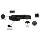 Meridian Tremblay Black Velvet Modular Sectional IMAGE 16