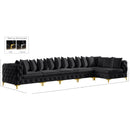 Meridian Tremblay Black Velvet Modular Sectional IMAGE 17