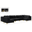 Meridian Tremblay Black Velvet Modular Sectional IMAGE 13