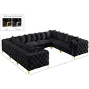Meridian Tremblay Black Velvet Modular Sectional IMAGE 13