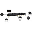 Meridian Tremblay Black Velvet Modular Sectional IMAGE 18