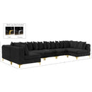 Meridian Tremblay Black Velvet Modular Sectional IMAGE 15