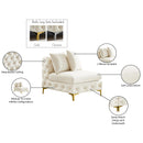 Meridian Tremblay Cream Velvet Armless Chair IMAGE 16