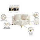 Meridian Tremblay Cream Velvet Corner Chair IMAGE 14