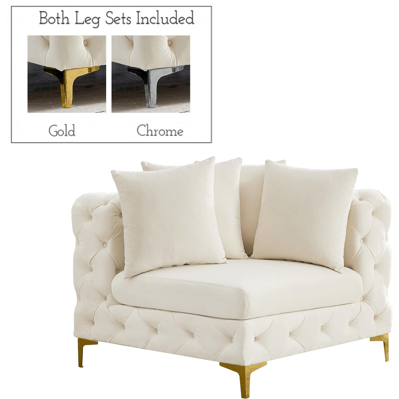 Meridian Tremblay Stationary Fabric Chair 686Cream-Corner IMAGE 1