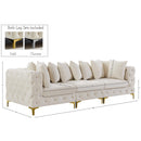 Meridian Tremblay Cream Velvet Modular Sofa IMAGE 15