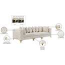 Meridian Tremblay Cream Velvet Modular Sofa IMAGE 16