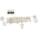Meridian Tremblay Cream Velvet Modular Sofa IMAGE 12
