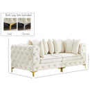 Meridian Tremblay Cream Velvet Modular Sofa IMAGE 13