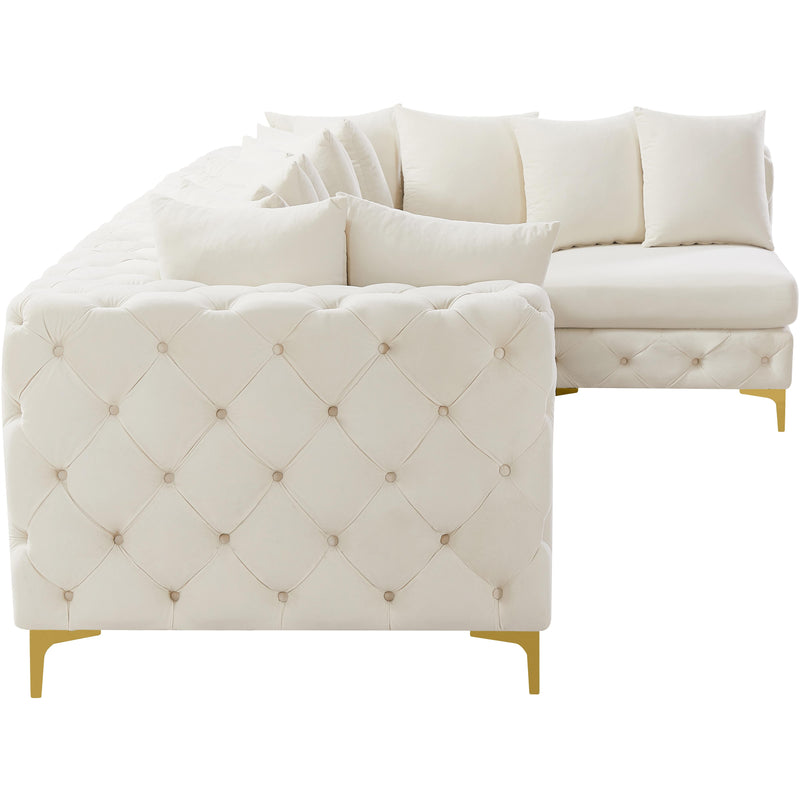 Meridian Tremblay Cream Velvet Modular Sectional IMAGE 11