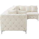 Meridian Tremblay Cream Velvet Modular Sectional IMAGE 12