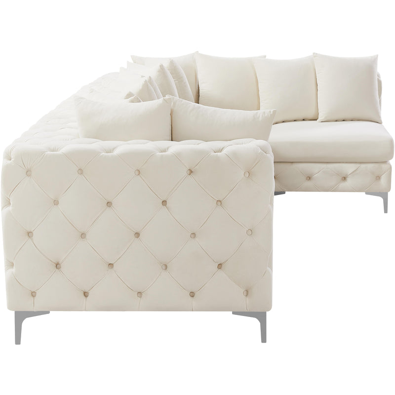 Meridian Tremblay Cream Velvet Modular Sectional IMAGE 12