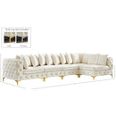 Meridian Tremblay Cream Velvet Modular Sectional IMAGE 13