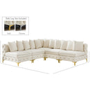 Meridian Tremblay Cream Velvet Modular Sectional IMAGE 11