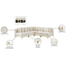 Meridian Tremblay Cream Velvet Modular Sectional IMAGE 12