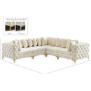 Meridian Tremblay Cream Velvet Modular Sectional IMAGE 11