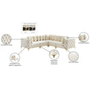Meridian Tremblay Cream Velvet Modular Sectional IMAGE 12