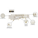 Meridian Tremblay Cream Velvet Modular Sectional IMAGE 16