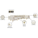 Meridian Tremblay Cream Velvet Modular Sectional IMAGE 14