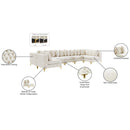 Meridian Tremblay Cream Velvet Modular Sectional IMAGE 16