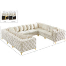 Meridian Tremblay Cream Velvet Modular Sectional IMAGE 13