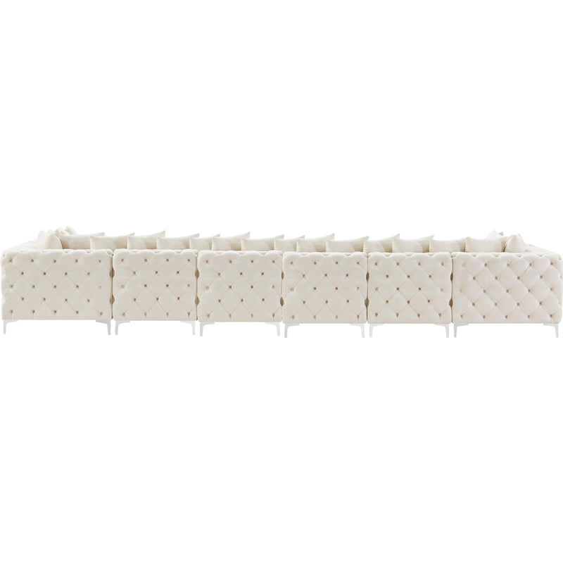 Meridian Tremblay Cream Velvet Modular Sectional IMAGE 10