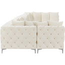 Meridian Tremblay Cream Velvet Modular Sectional IMAGE 12