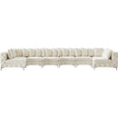 Meridian Tremblay Cream Velvet Modular Sectional IMAGE 14