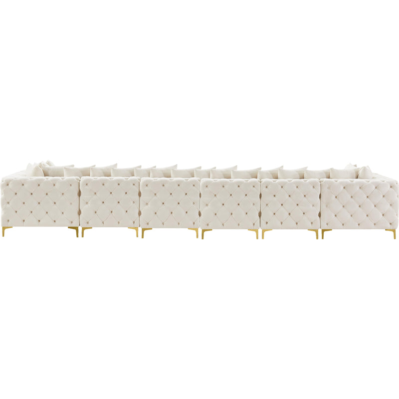 Meridian Tremblay Cream Velvet Modular Sectional IMAGE 9