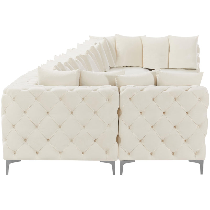 Meridian Tremblay Cream Velvet Modular Sectional IMAGE 10
