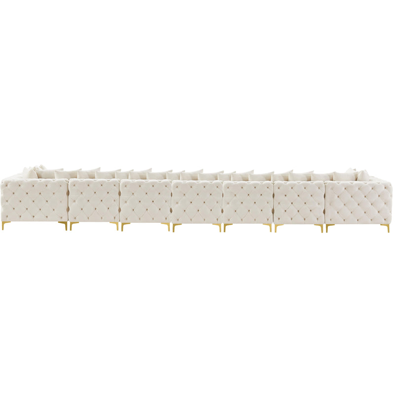 Meridian Tremblay Cream Velvet Modular Sectional IMAGE 11