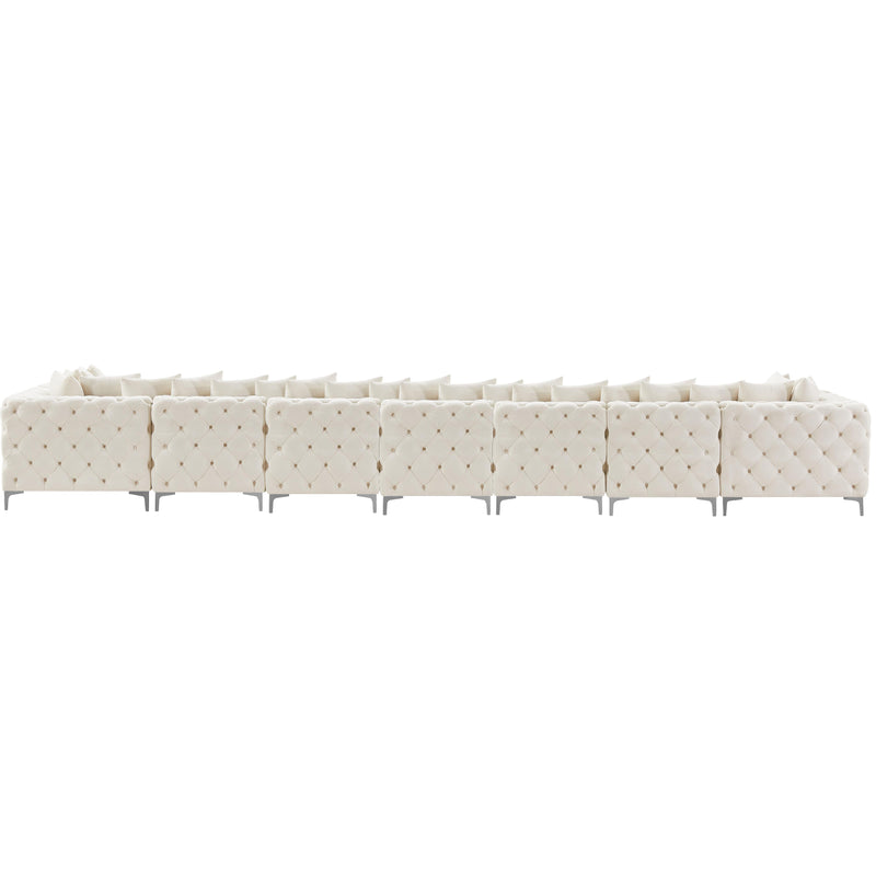 Meridian Tremblay Cream Velvet Modular Sectional IMAGE 12