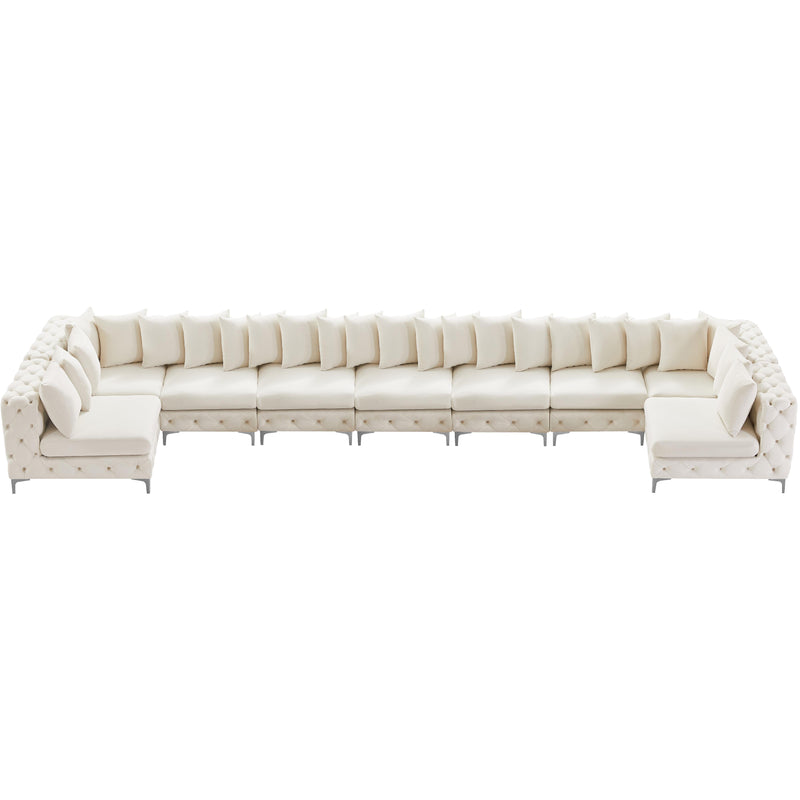 Meridian Tremblay Cream Velvet Modular Sectional IMAGE 14