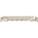 Meridian Tremblay Cream Velvet Modular Sectional IMAGE 5