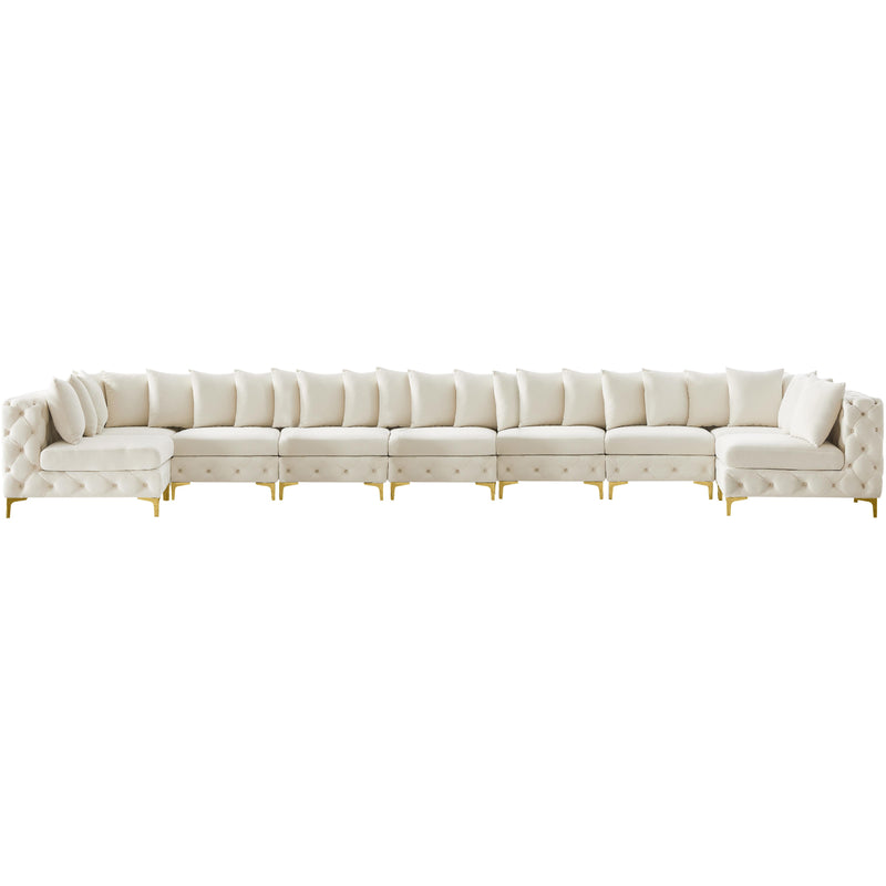 Meridian Tremblay Cream Velvet Modular Sectional IMAGE 5
