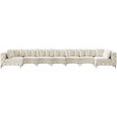 Meridian Tremblay Cream Velvet Modular Sectional IMAGE 6