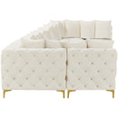 Meridian Tremblay Cream Velvet Modular Sectional IMAGE 9