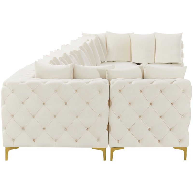 Meridian Tremblay Cream Velvet Modular Sectional IMAGE 9