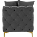 Meridian Tremblay Grey Velvet Armless Chair IMAGE 11