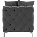Meridian Tremblay Grey Velvet Armless Chair IMAGE 12