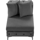 Meridian Tremblay Grey Velvet Armless Chair IMAGE 8