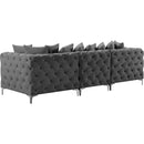 Meridian Tremblay Grey Velvet Modular Sofa IMAGE 10