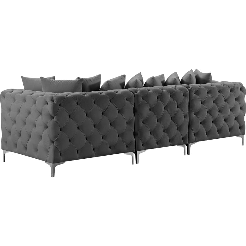 Meridian Tremblay Grey Velvet Modular Sofa IMAGE 10