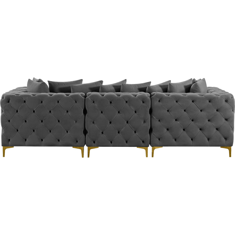 Meridian Tremblay Grey Velvet Modular Sofa IMAGE 11