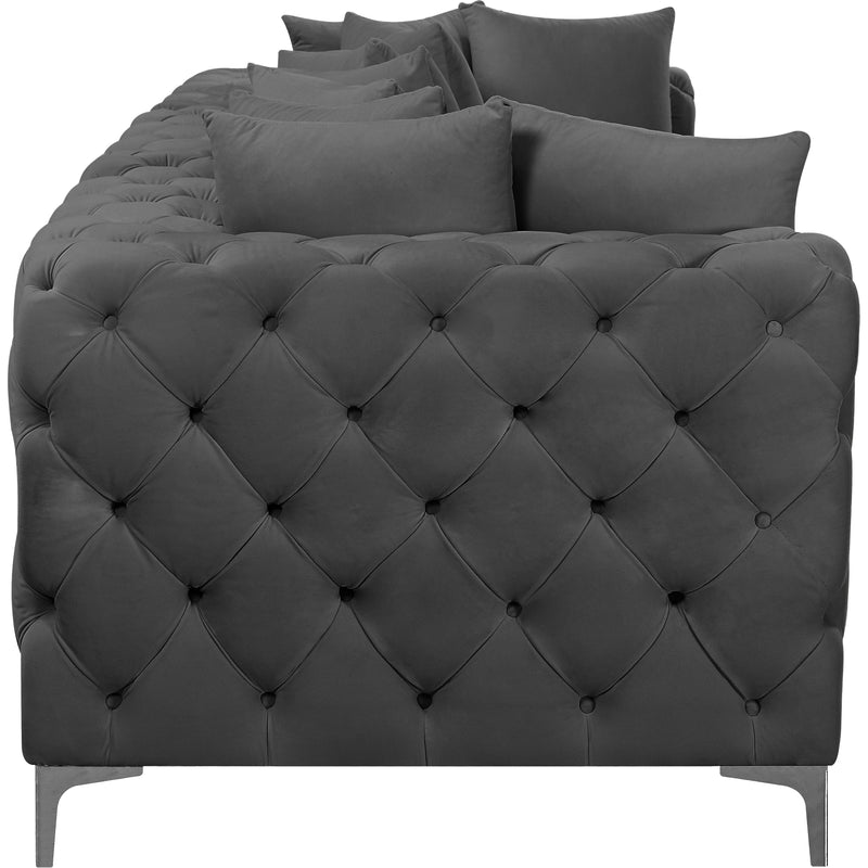Meridian Tremblay Grey Velvet Modular Sofa IMAGE 13