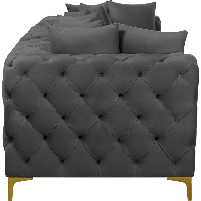 Meridian Tremblay Grey Velvet Modular Sofa IMAGE 14