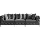 Meridian Tremblay Grey Velvet Modular Sofa IMAGE 6
