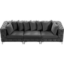 Meridian Tremblay Grey Velvet Modular Sofa IMAGE 8